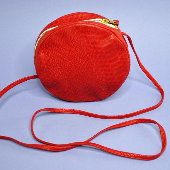 1951 Maison Handbags - RARE! 1951 Maison Francaise ROND (Round) Bag in Python Rogue (Red)